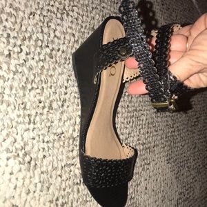 New XOXO wedge sandals ankle wrap size 7